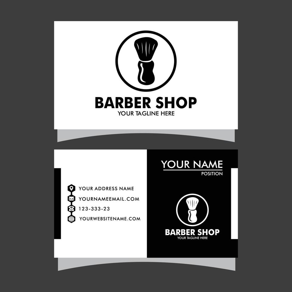 Vektor Barbier Geschäft Geschäft Karte und Herren Salon oder Barbier Geschäft Logo schwarz und Weiß