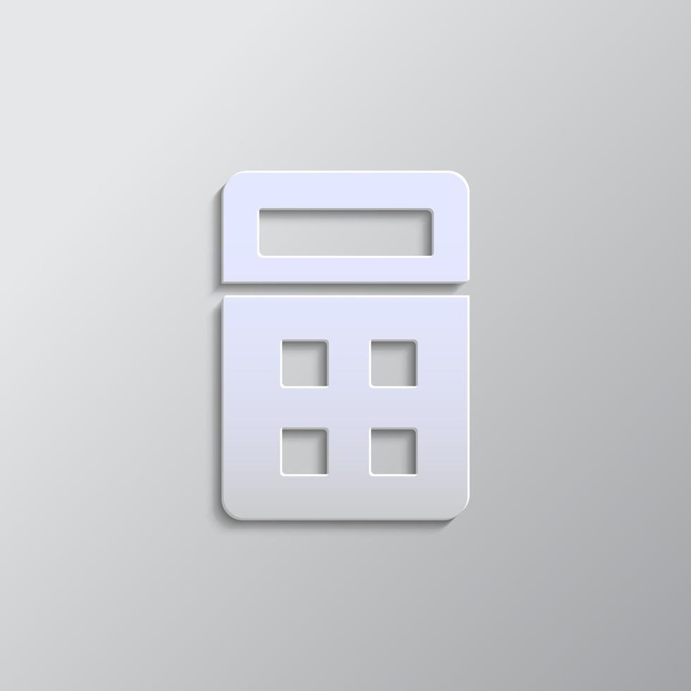 Taschenrechner Papier Stil, iocn. grau Farbe Vektor Hintergrund- Papier Stil Vektor Symbol.