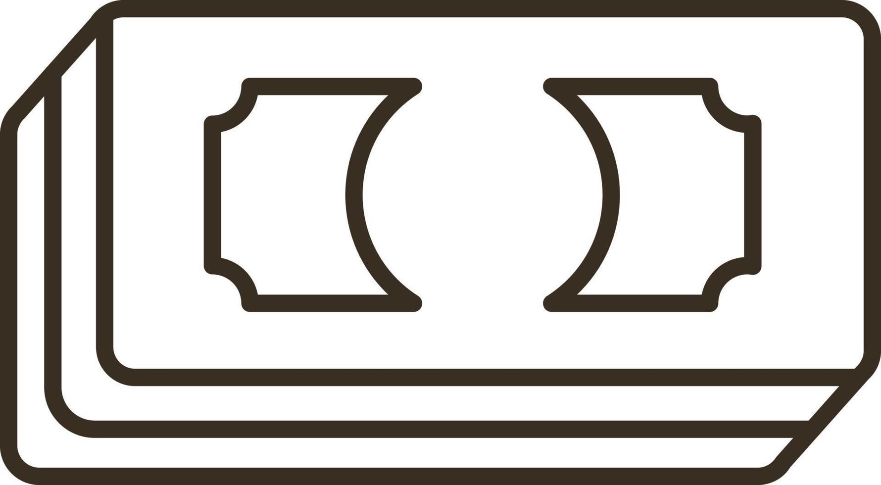 Linie Vektor Symbol Rechnungen, Kasse, Geld, Dollar. Gliederung Vektor Symbol auf Weiß Hintergrund