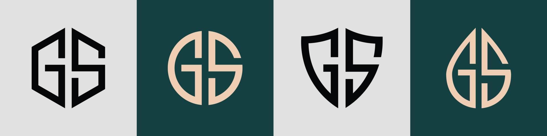 kreativ enkel första brev gs logotyp mönster bunt. vektor