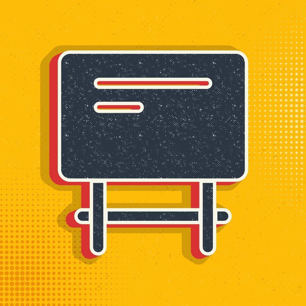 Tafel Pop Kunst, retro Symbol. Vektor Illustration von Pop Kunst Stil auf retro Hintergrund