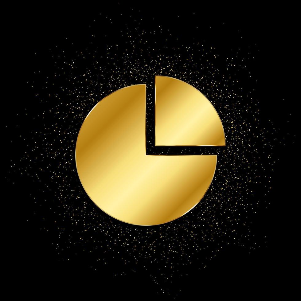 Analyse, Analytik Gold Symbol. Vektor Illustration von golden Partikel Hintergrund. isoliert Vektor Zeichen Symbol - - Bildung Symbol schwarz Hintergrund .