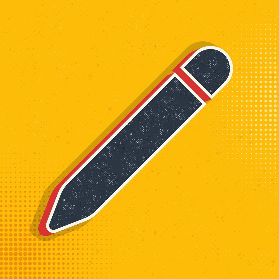 Bleistift Pop Kunst, retro Symbol. Vektor Illustration von Pop Kunst Stil auf retro Hintergrund