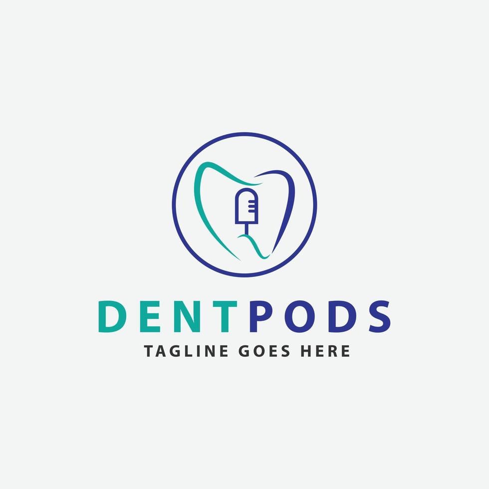 dental podcast logotyp ikon vektor mall. eps 10.