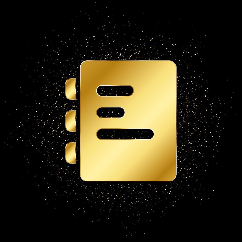 dokumentera guld ikon. vektor illustration av gyllene partikel bakgrund. isolerat vektor tecken symbol - utbildning ikon svart bakgrund .