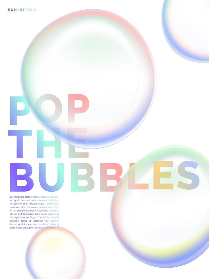 Vektor Pastell- irisierend Luftblasen überlappend Hintergrund Illustration zum Schmuck, Luxus Poster, Karte oder Einladung.