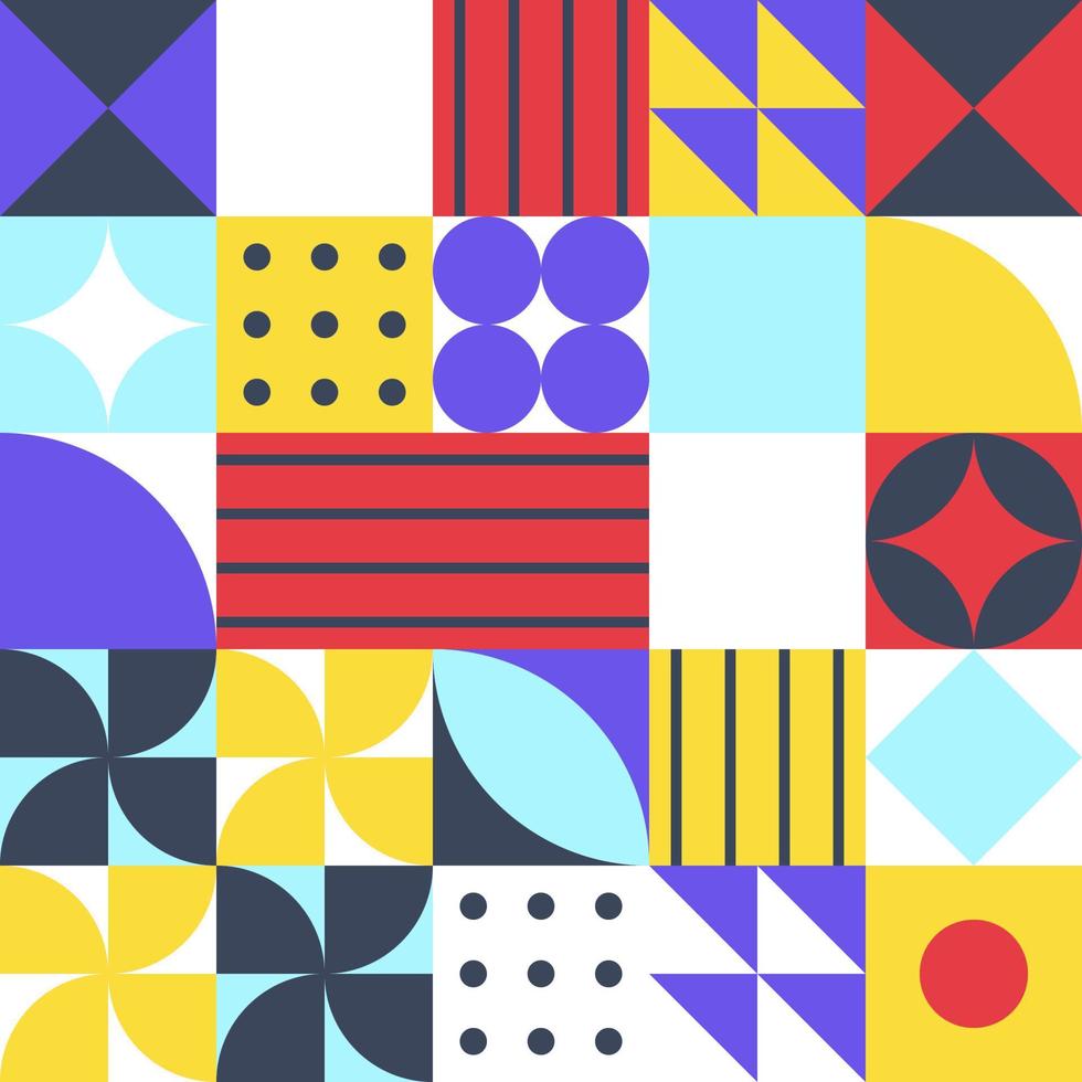 bauhaus eller scandinavian stil modern abstrakt geometrisk sömlös mönster vektor