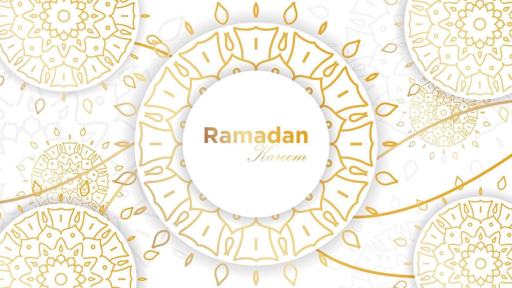 Luxus Ramadan Hintergrund mit islamisch golden Ornament Mandala. Mandala Muster Ramadan vektor