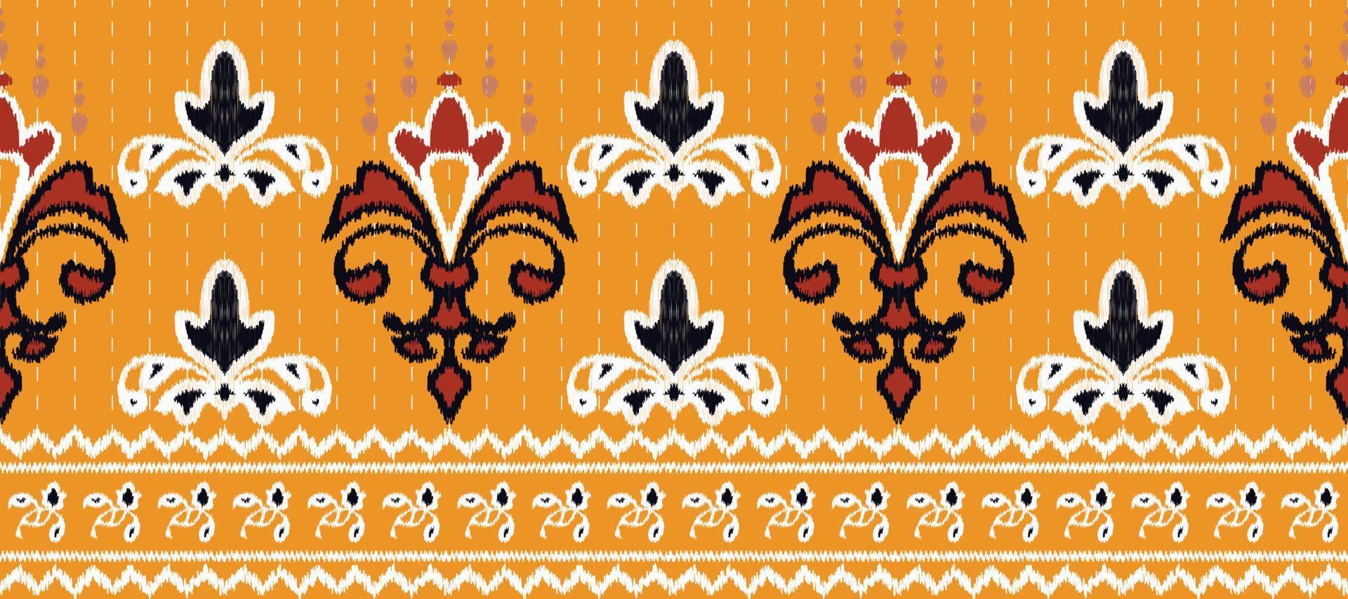 afrikansk ikat blommig paisley broderi bakgrund. geometrisk etnisk orientalisk mönster traditionell. ikat aztec stil abstrakt vektor illustration. design för skriva ut textur, tyg, saree, sari, matta.