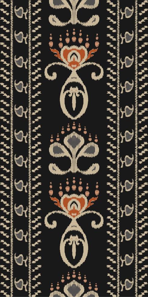 afrikansk ikat paisley broderi. ikat rand stam- konst geometrisk traditionell etnisk orientalisk design för de bakgrund. folk, indian, skandinaviska, zigenare, saree borneo tyg gräns ikkat vektor