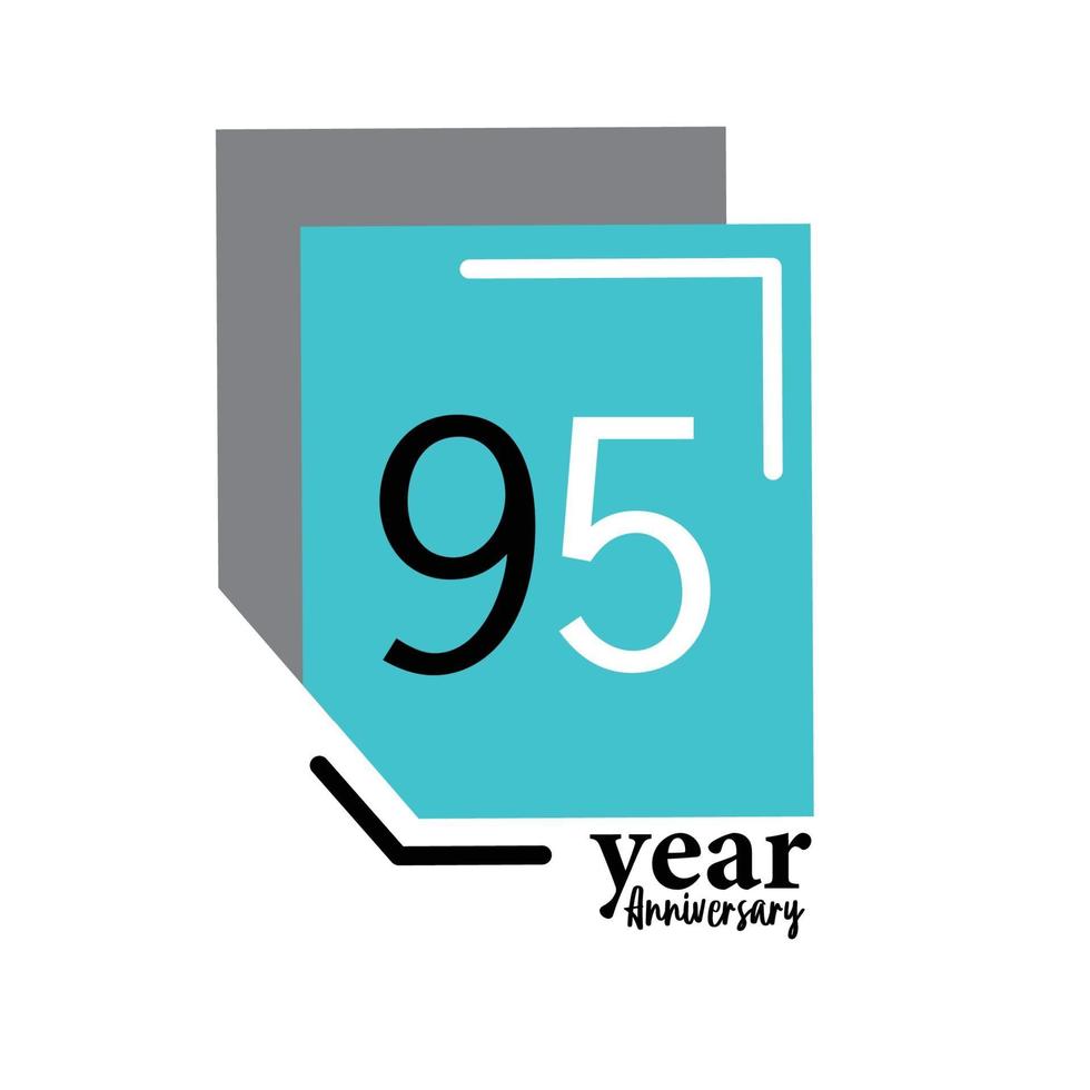95-årsjubileumsvektor mall design illustration blå box elegant vit bakgrund vektor