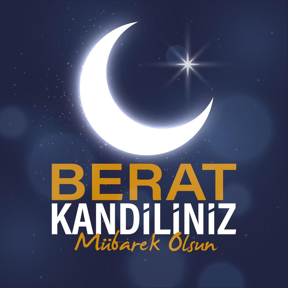 berat kandilimiz Mubarek olsun. översättning islamic helig natt. vektor illustration