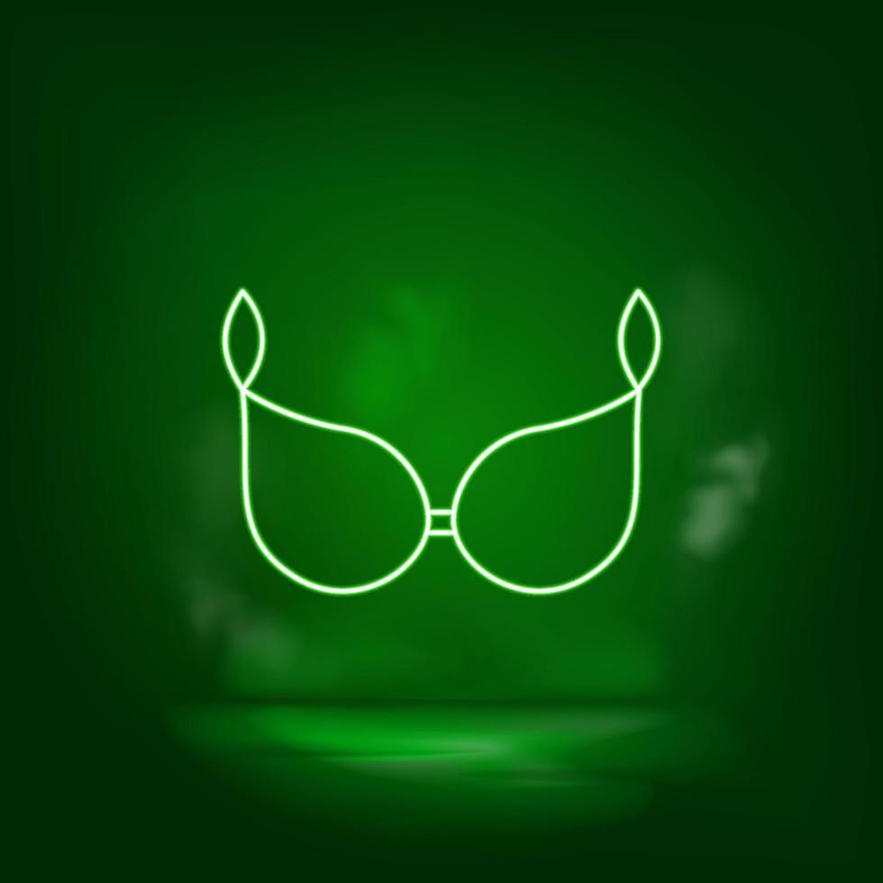 BH, weiblich tragen Grün Neon- Symbol - - Vektor. vektor