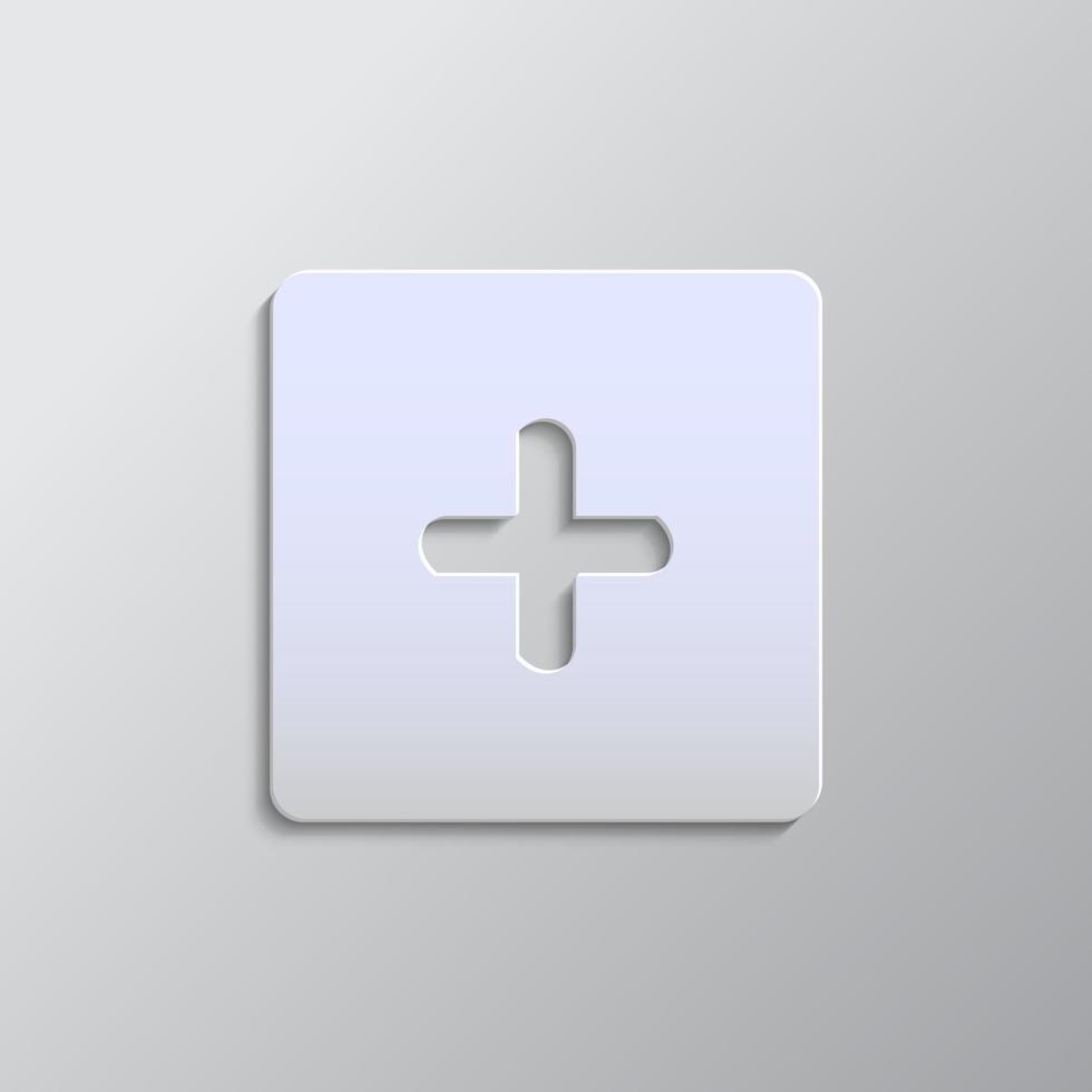 grå Färg vektor bakgrund- papper stil vektor ikon, Lägg till, låda papper stil, ikon
