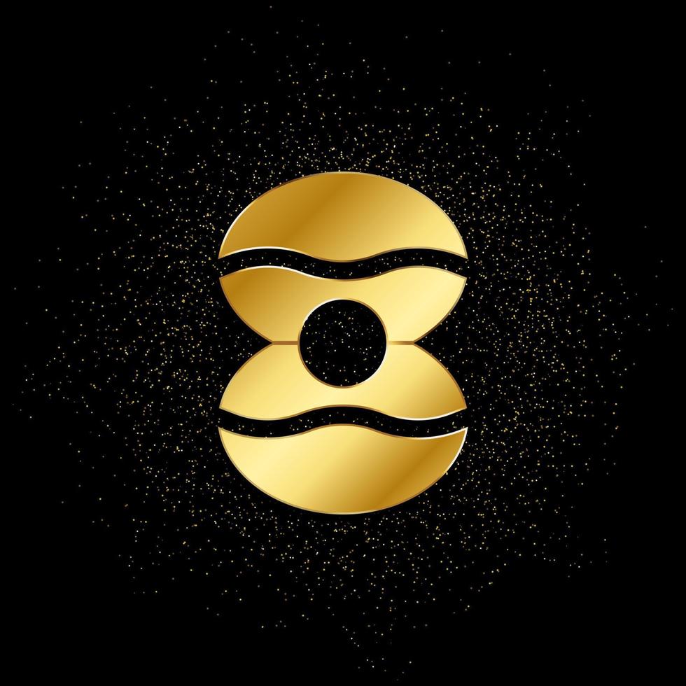 Geschäft, Metapher, Perle Gold Symbol. Vektor Illustration von golden Partikel Hintergrund. Gold Symbol