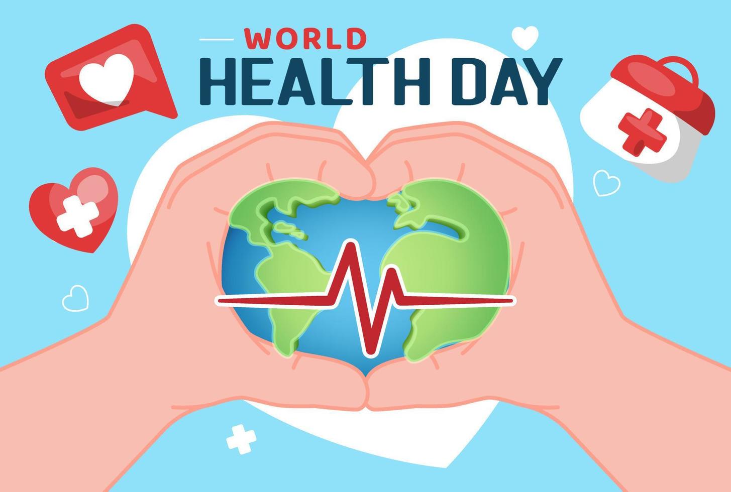 Welt Gesundheit Tag Konzept Design. global Gesundheit Bewusstsein Tag Illustration vektor