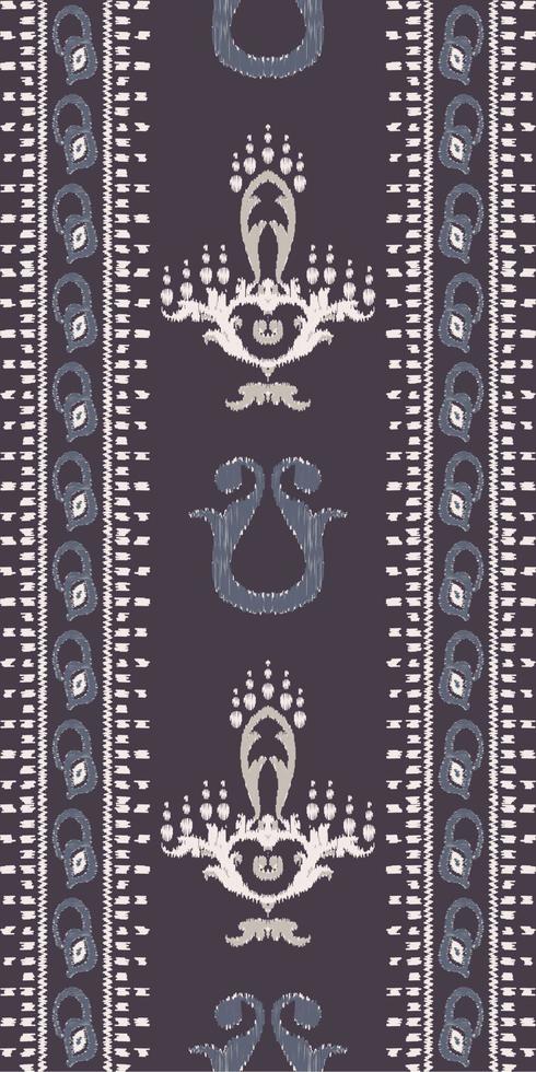 afrikanisch Ikat Paisley Stickerei. Ikat Streifen Stammes- abstrakt geometrisch traditionell ethnisch orientalisch Design zum das Hintergrund. Volk, indisch, skandinavisch, Zigeuner, Saree Borneo Stoff Rand ikkat vektor