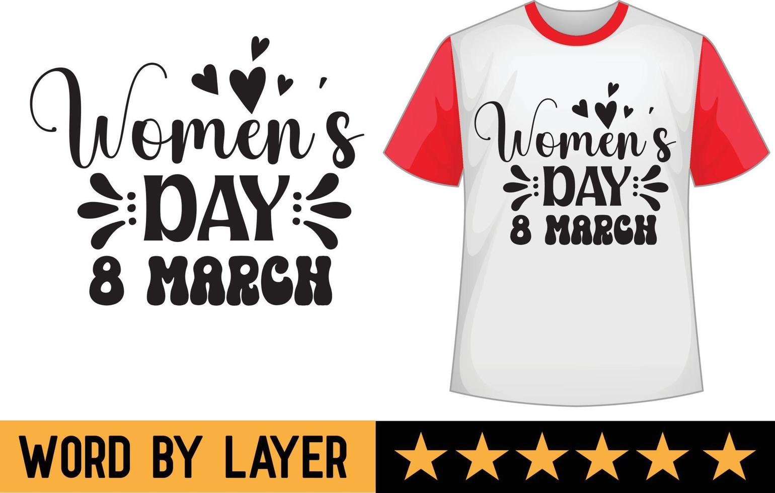 Damen Tag 8 März svg t Hemd Design vektor