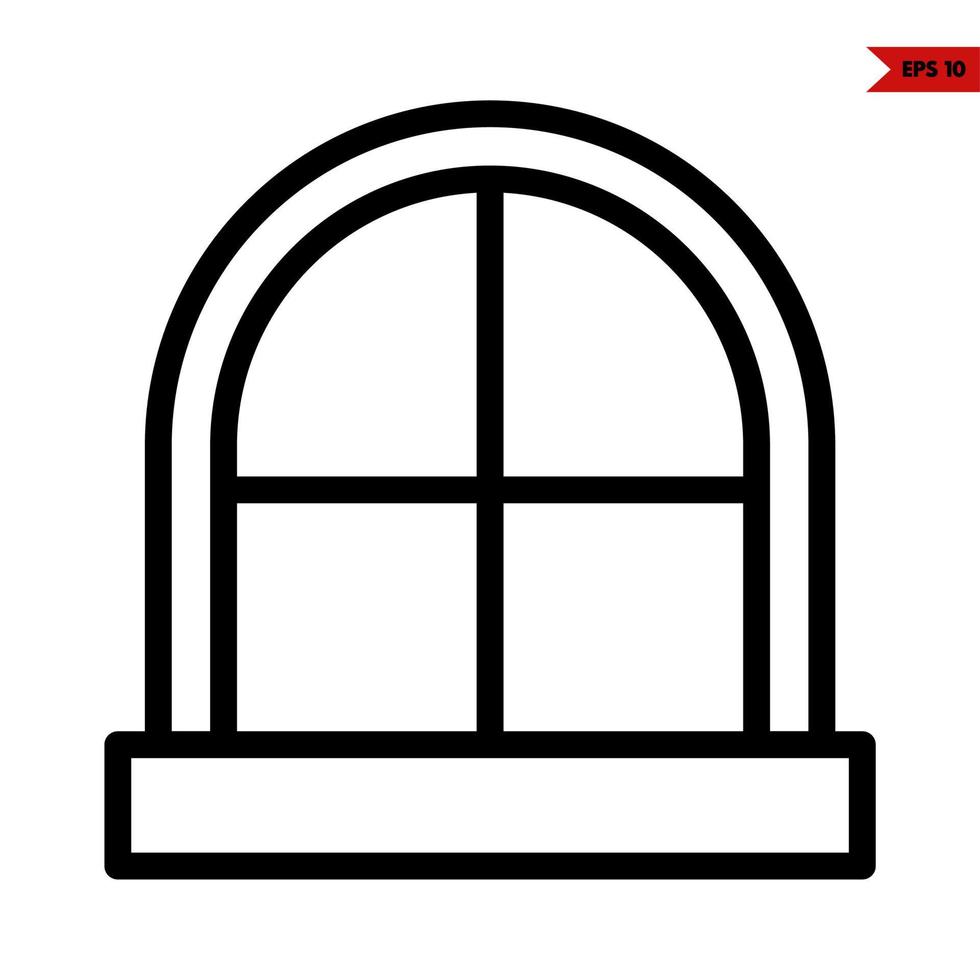 Fensterliniensymbol vektor