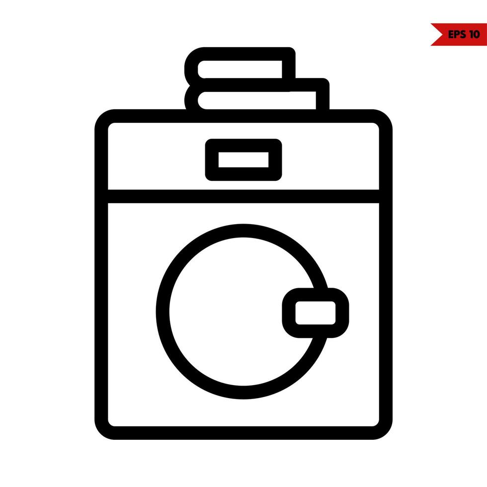 Waschen Maschine mit Wäsche Linie Symbol vektor