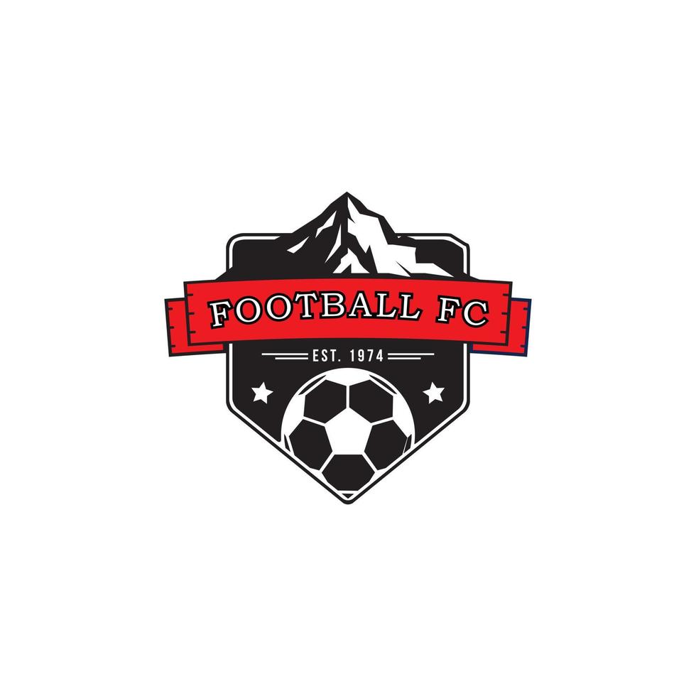 Fußball Verein Logo Design Vorlage, Berg Sport Logo vektor