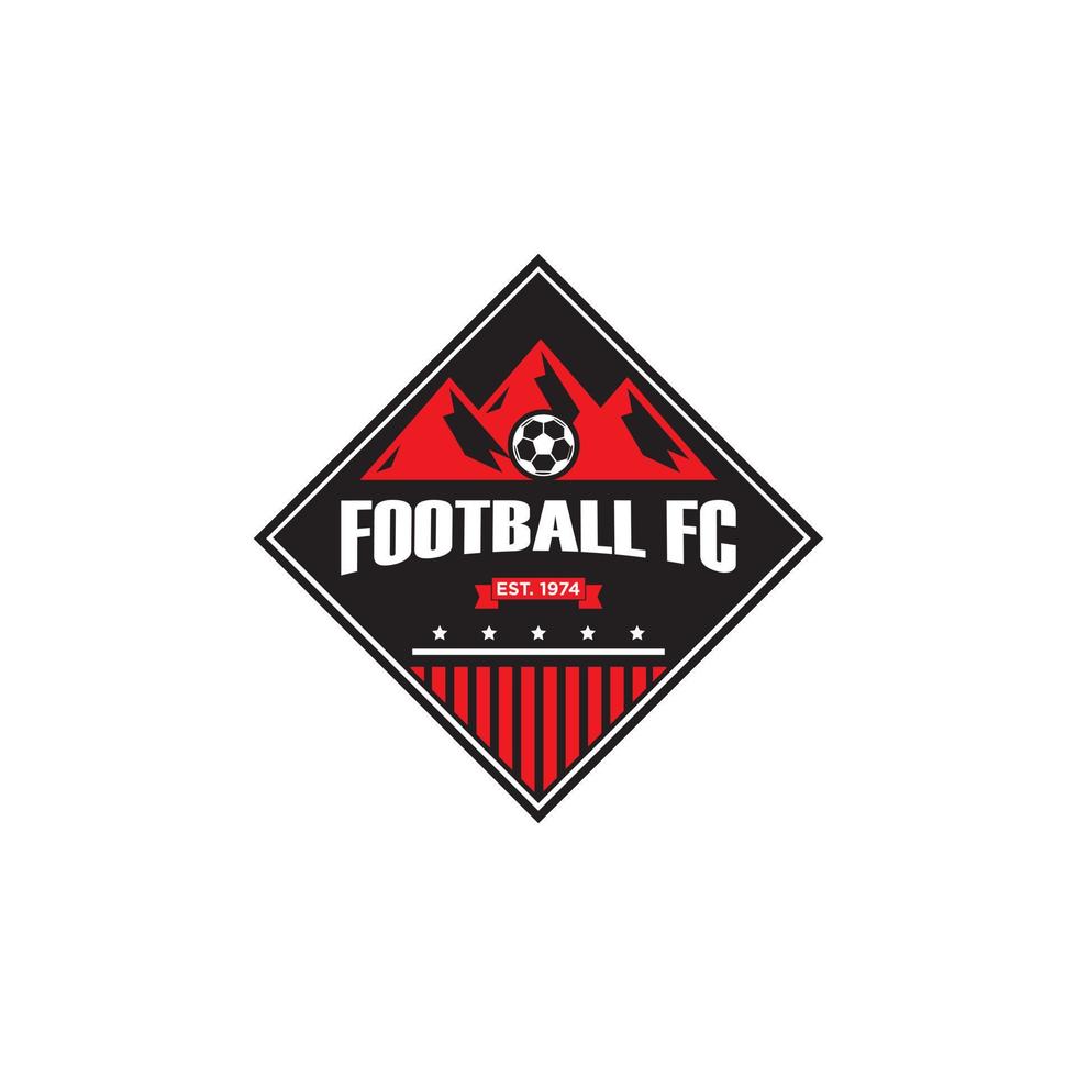 fotboll klubb logotyp design mall, berg sport logotyp vektor