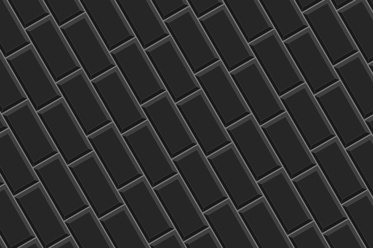 svart rektanglar bricka diagonal arrangemang. keramisk eller sten tegel bakgrund. kök Stänkskydd eller badrum vägg eller golv sömlös mönster. exteriör eller interiör textur vektor