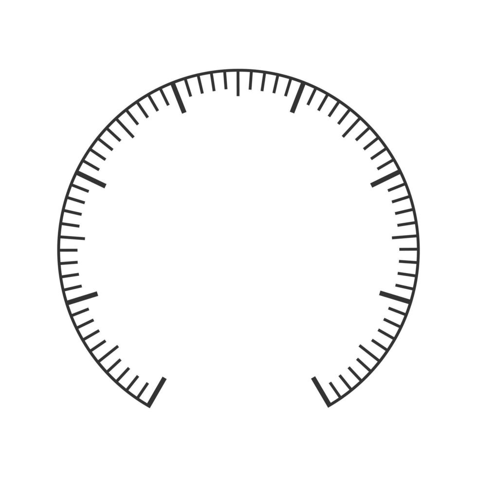 skala exempel av tryck meter, manometer, barometer, hastighetsmätare, tonometer, termometer, navigatör eller indikator verktyg. runda mätning instrumentbräda mall vektor