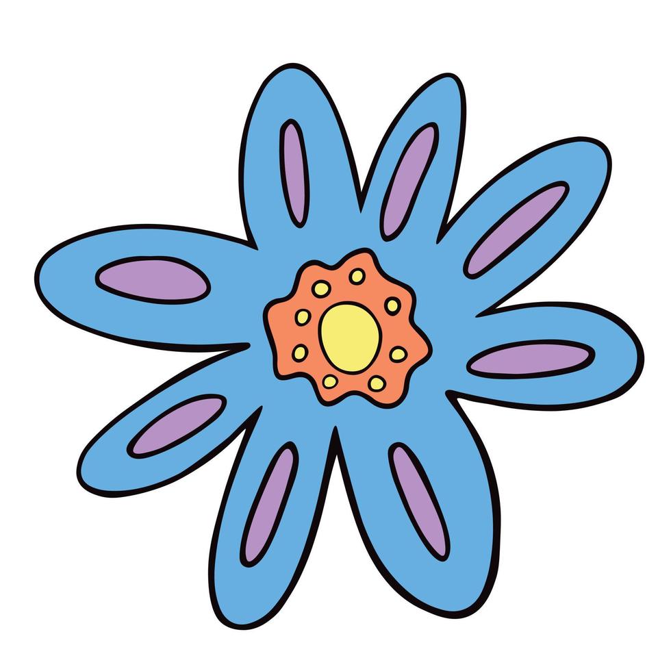 retro Gänseblümchen Blume Abbildung. funky Primitive beschwingt Blume vektor