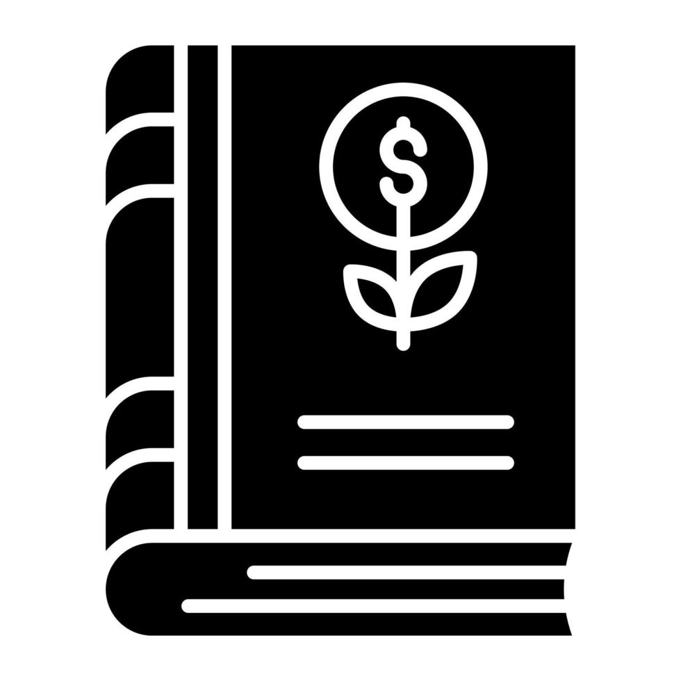 pengar växt på bok som visar vektor av ekonomi bok vektor