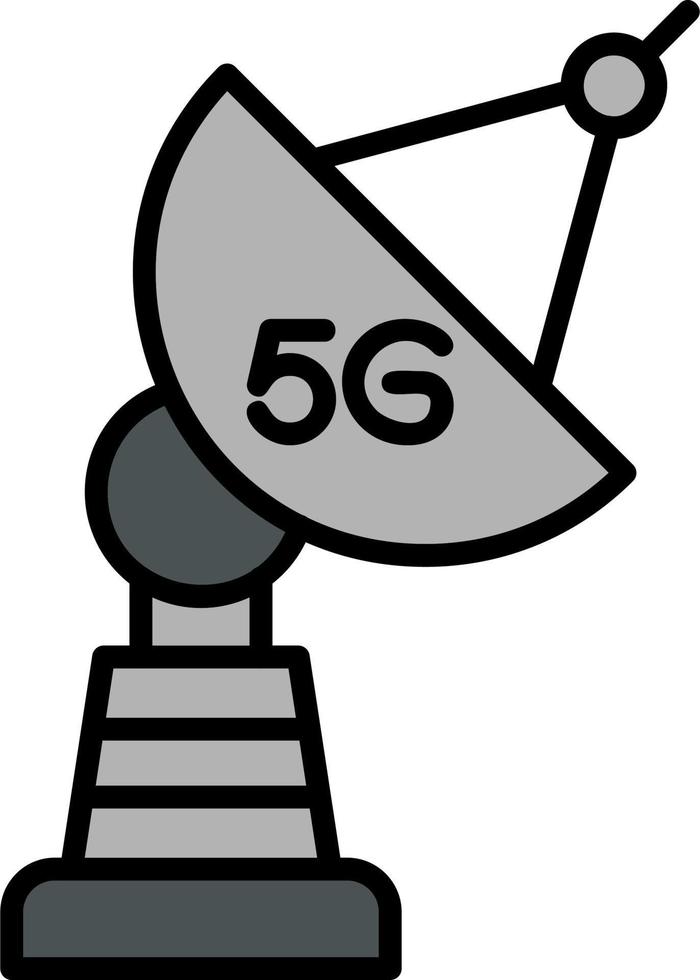 5g satellit maträtt vektor ikon