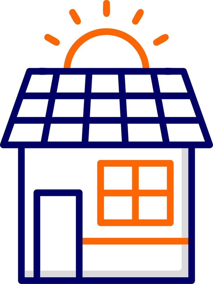 sol- hus vektor ikon