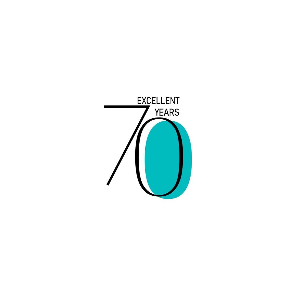 70 Jahre Jubiläumsfeier elegante Zahl Vektor Vorlage Design Illustration