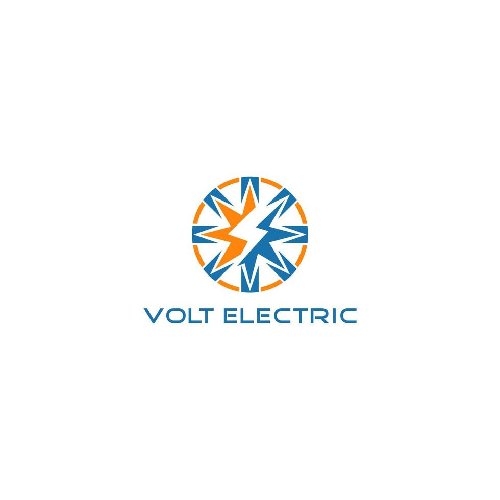 volt elektrisk logotyp design vektor