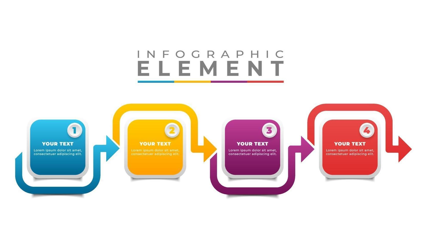 buntes flaches Design der Infografikschritte vektor