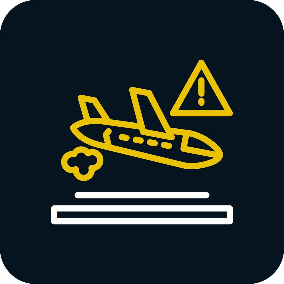 Flugzeugunfall-Vektor-Icon-Design vektor