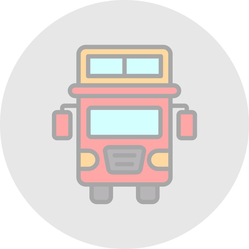 dubbel- däck buss vektor ikon design