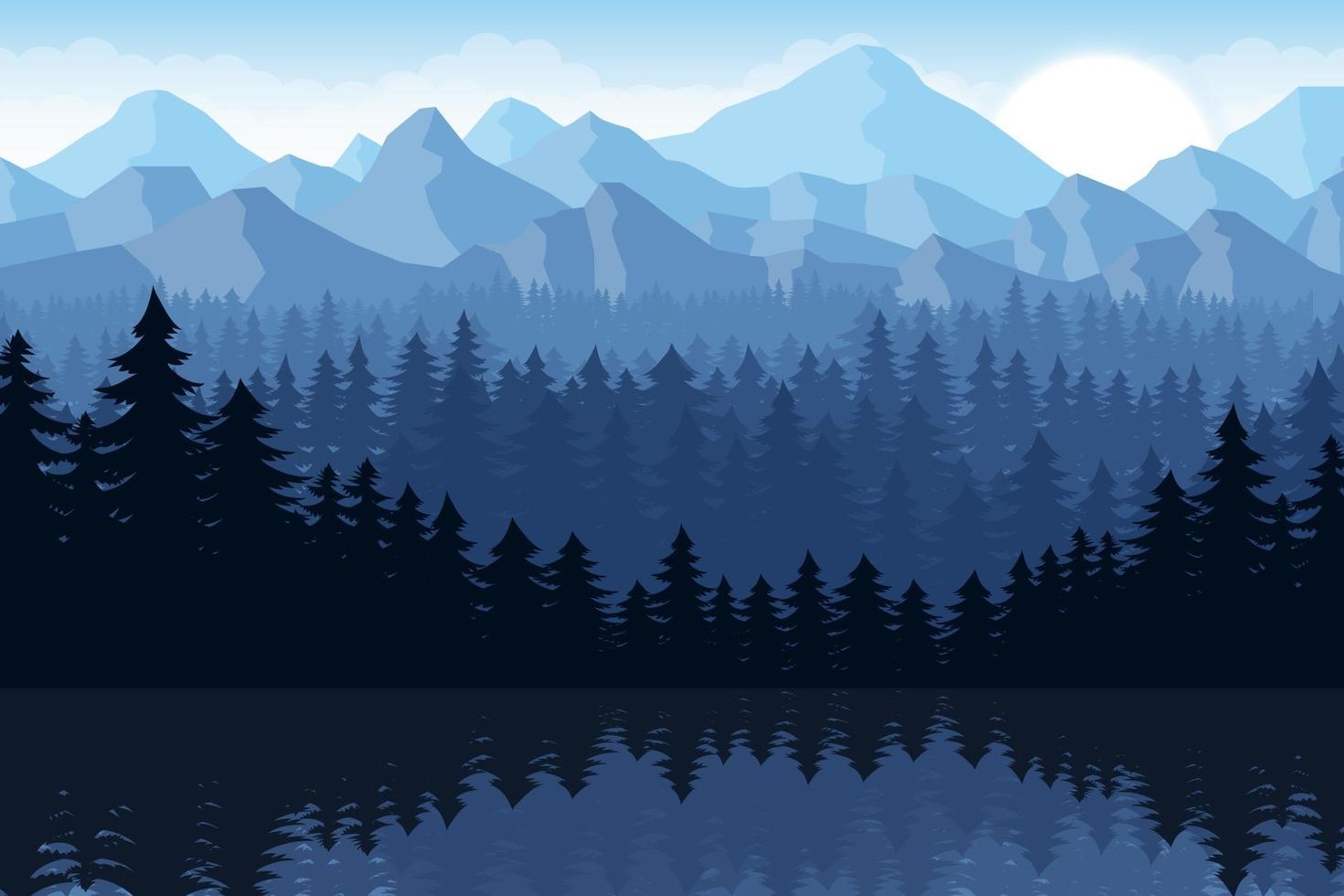 berg vacker landskap bakgrund vektor design illustration