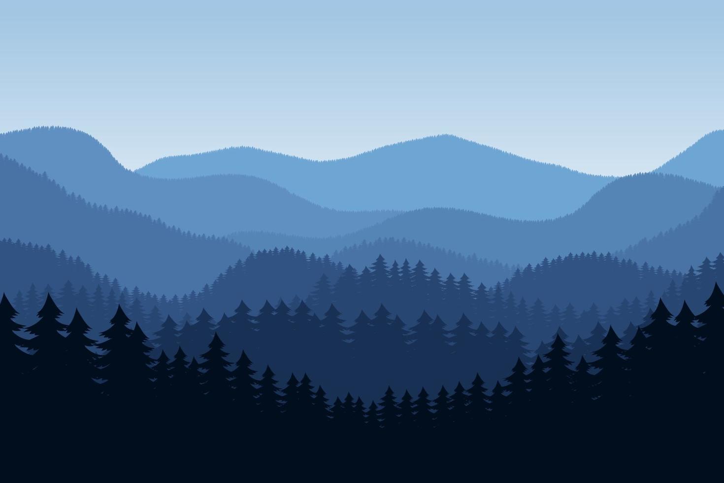 Waldlandschaft Hintergrund Vektor Design Illustration