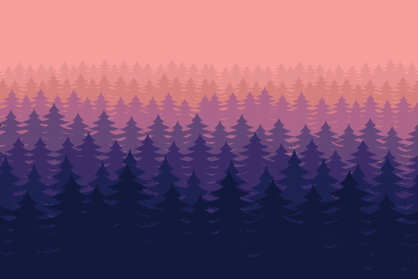 Waldlandschaft Hintergrund Vektor Design Illustration