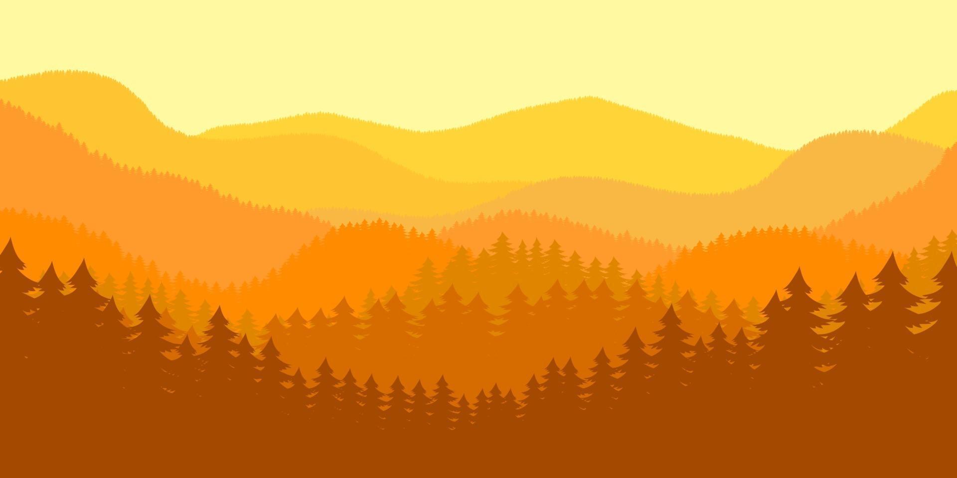 Waldlandschaft Hintergrund Vektor Design Illustration