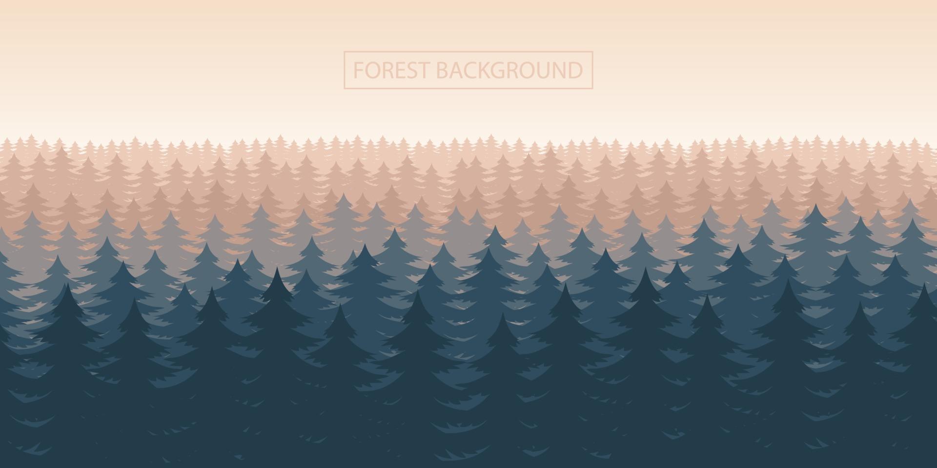 Waldlandschaft Hintergrund Vektor Design Illustration