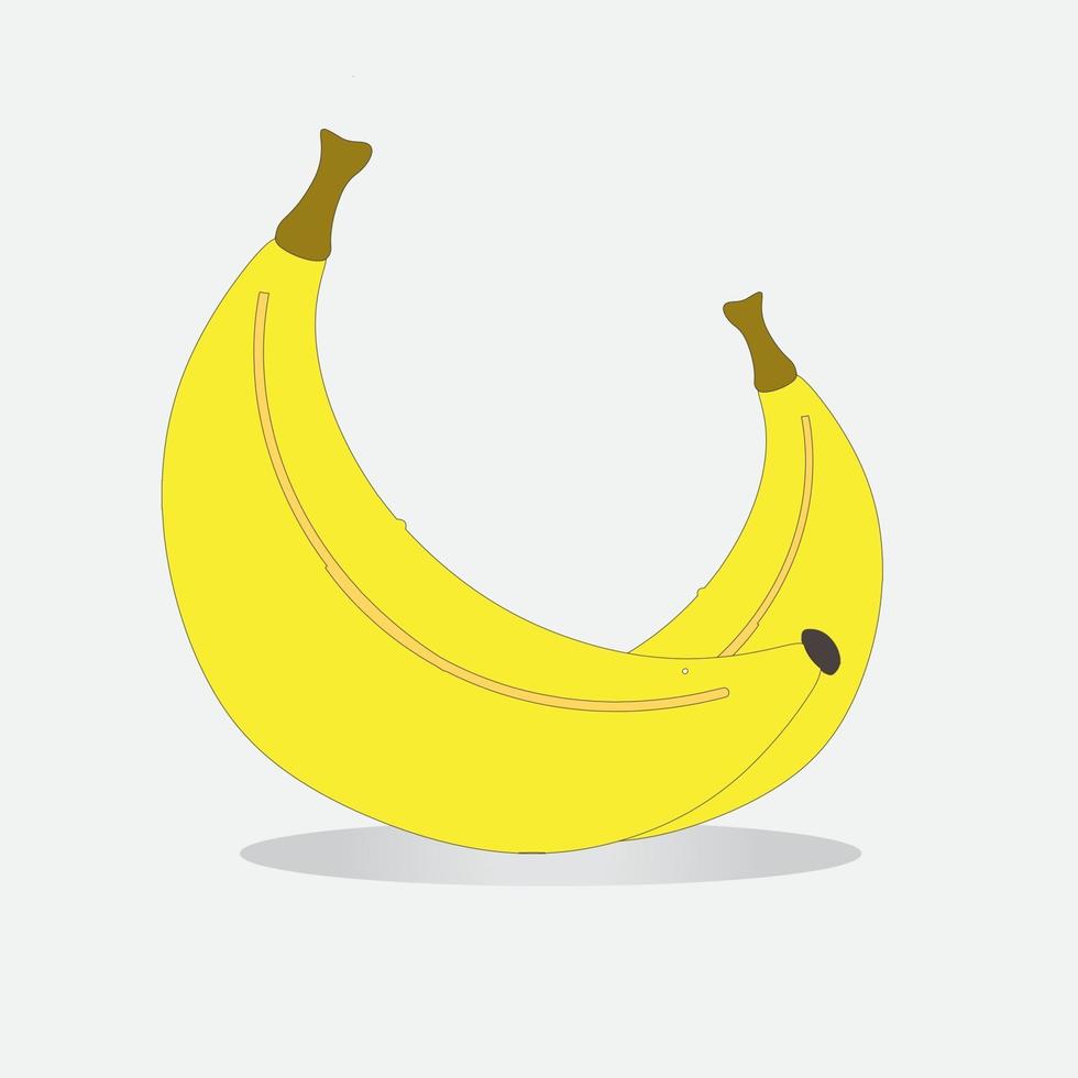 gelbe Banane auf einem weißen isolierten Hintergrund. vektor