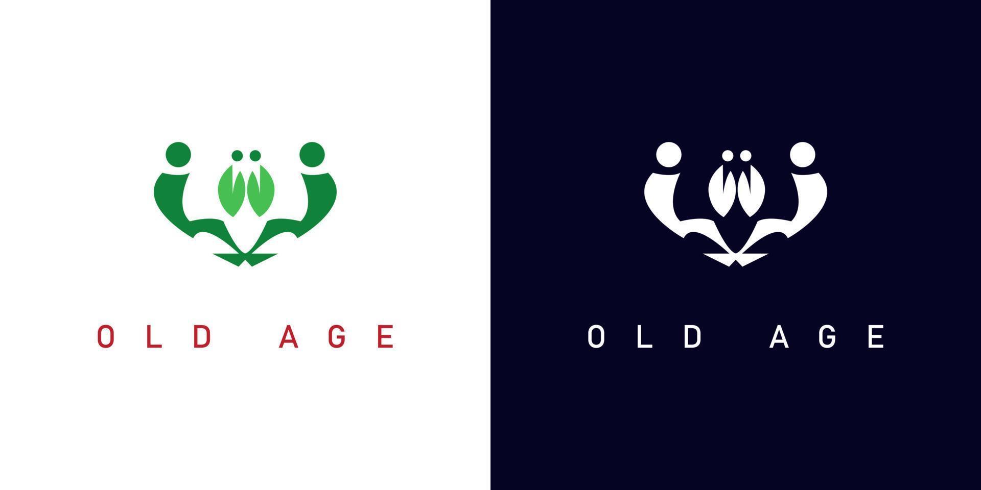 gammal ålder medkänsla logotyp design vektor