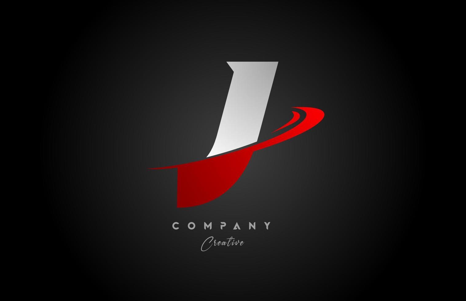 rot rauschen j Alphabet Brief Logo Symbol Design mit schwarz grau Farbe. kreativ Vorlage zum Geschäft und Unternehmen vektor