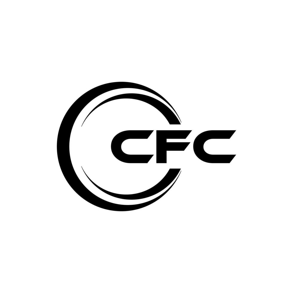 cfc brev logotyp design i illustration. vektor logotyp, kalligrafi mönster för logotyp, affisch, inbjudan, etc.