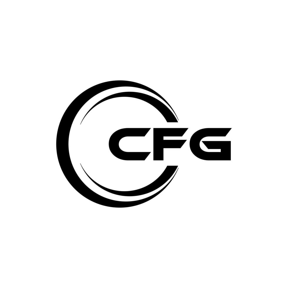 cfg brev logotyp design i illustration. vektor logotyp, kalligrafi mönster för logotyp, affisch, inbjudan, etc.