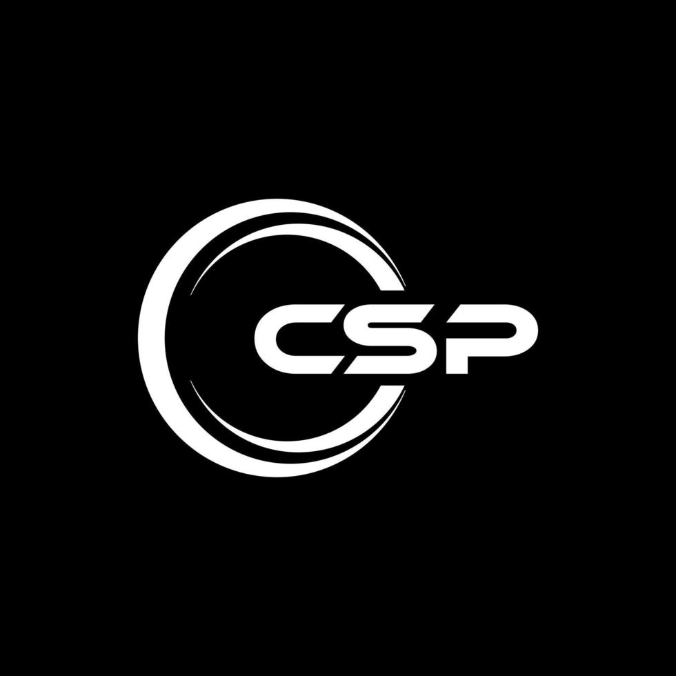 csp-Brief-Logo-Design in Abbildung. Vektorlogo, Kalligrafie-Designs für Logo, Poster, Einladung usw. vektor