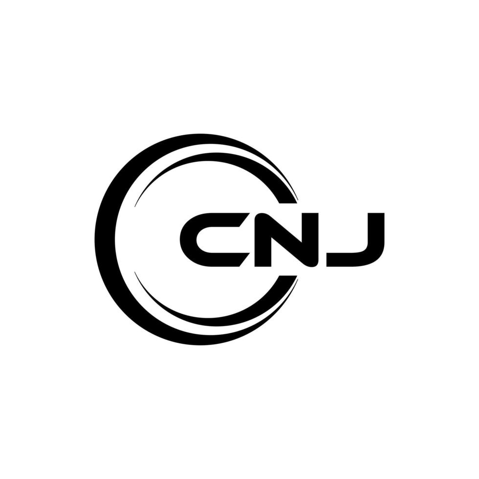 cnj-Brief-Logo-Design in Abbildung. Vektorlogo, Kalligrafie-Designs für Logo, Poster, Einladung usw. vektor