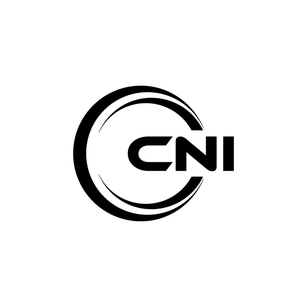 cni brev logotyp design i illustration. vektor logotyp, kalligrafi mönster för logotyp, affisch, inbjudan, etc.